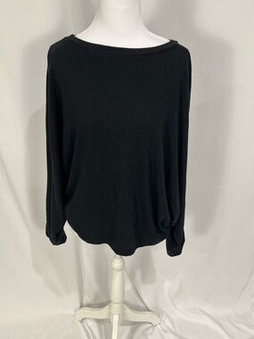 Mod Black Label Black Boatneck Long Sleeve Top Large